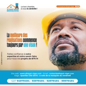 Lire la suite à propos de l’article Découvrez notre agence spécialisée en BTP & Hydraulique, au cœur du Niger !